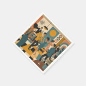 Mid Century Hip Martini Tanzparty Serviette (Ecke)