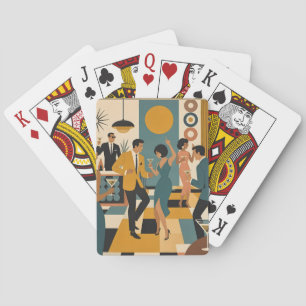 Mid Century Hip Martini Tanzparty Spielkarten