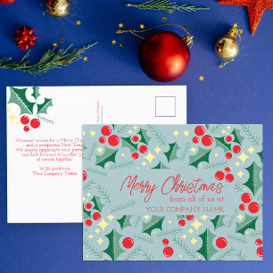 Mid Century Holly Firmenkunden Weihnachten Postkarte