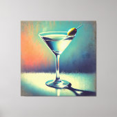 Mid Century I Love The Blues Martini Art Leinwanddruck (Vorderseite)