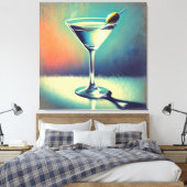 Mid Century I Love The Blues Martini Art Leinwanddruck (Insitu (Schlafzimmer))