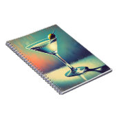 Mid Century I Love The Blues Martini Art Notizblock (Rechte Seite)