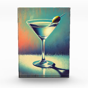 Mid Century I Love The Blues Martini Kunst Fotoblock