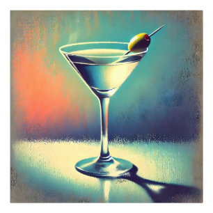 Mid Century I Love The Blues Martini Kunst Fotodruck