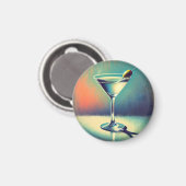 Mid Century I Love The Blues Martini Kunst Magnet (Vorderseite/Rückseite)