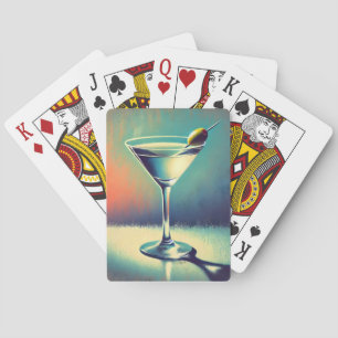 Mid Century I Love The Blues Martini Kunst Spielkarten