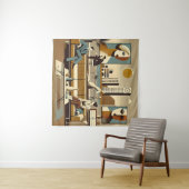 Mid-Century-Interieur-Design-Kunst-Lounge Wandteppich (Beispiel (Horizontal))