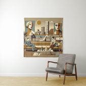 Mid-Century-Interieur-Design-Kunst-Lounge Wandteppich (Beispiel)