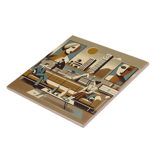 Mid Century Interior Design Art Lounge Fliese (Seite)