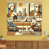 Mid Century Interior Design Art Lounge Leinwanddruck (Insitu (Wohnzimmer))