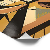 Mid Century Interior Design Autumn Hues Livingroom Poster (Ecke)