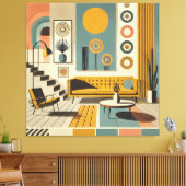 Mid Century Interior Design Desert Livingroom Leinwanddruck (Insitu (Wohnzimmer))