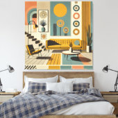 Mid Century Interior Design Dessert Livingroom Leinwanddruck (Insitu (Schlafzimmer))