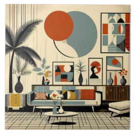 Mid Century Interior Design Eclipse Livingroom Fliese