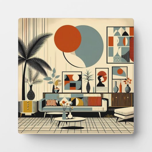 Mid Century Interior Design Eclipse Livingroom Fotoplatte (Vorderseite)