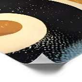 Mid Century Jazz Age Minimalist Art Saxophone Poster (Ecke)