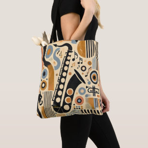 Mid-Century-Jazz-Age-Minimalist-Kunst-Saxophon Tasche