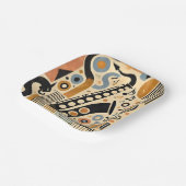 Mid Century Jazz Age Minimalistisch Art Saxophon Pappteller (Gewinkelt)