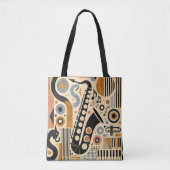 Mid Century Jazz Age Minimalistisch Art Saxophon Tasche (Vorderseite)