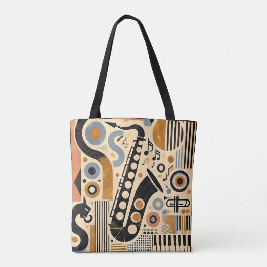 Mid Century Jazz Age Minimalistisch Art Saxophon Tasche (Rückseite)