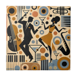 Mid Century Jazz Age Minimalistische Kunst Martini Fliese