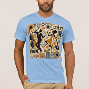Mid Century Jazz Age Minimalistische Kunst Martini T-Shirt
