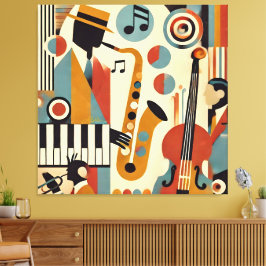 Mid Century Jazz Age Modern Minimalist Trio Leinwanddruck