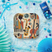 Mid Century Jazz Age Modern Minimalist Trio Pappteller (Party)