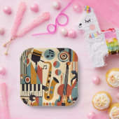 Mid Century Jazz Age Modern Minimalist Trio Pappteller (Party)