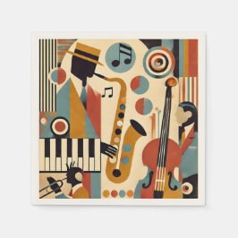 Mid Century Jazz Age Modern Minimalist Trio Serviette