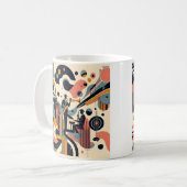 Mid Century Jazz Age Psychedelic Trio Kaffeetasse (Vorderseite Links)