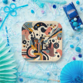 Mid Century Jazz Age Psychedelic Trio Pappteller (Party)