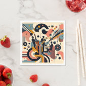 Mid Century Jazz Age Psychedelic Trio Serviette (Beispiel)