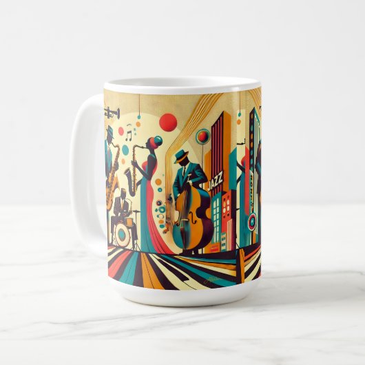 Mid Century Jazz Age Quartett Kaffeetasse (Vorderseite Links)