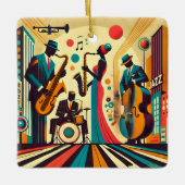 Mid Century Jazz Age Quartett Keramikornament (Vorderseite)