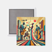 Mid Century Jazz Age Quartett Magnet (Vorderseite/Rückseite)