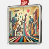 Mid Century Jazz Age Quartett Ornament Aus Metall (Links)
