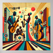 Mid Century Jazz Age Quartett Poster (Vorne)