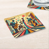 Mid Century Jazz Age Quartett Rechteckiger Pappuntersetzer (angewinkelt)