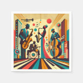 Mid Century Jazz Age Quartett Serviette (Vorderseite)