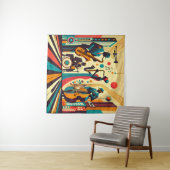 Mid Century Jazz Age Quartett Wandteppich (Beispiel (Horizontal))