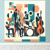 Mid Century Jazz Age Sextet Leinwanddruck (Insitu (Holzboden))
