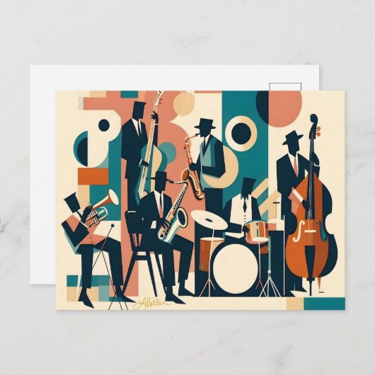 Mid Century Jazz Age Sextet Postkarte (Vorne/Hinten)