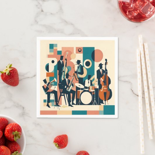 Mid Century Jazz Age Sextet Serviette (Beispiel)