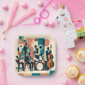 Mid Century Jazz Age Sextett Pappteller (Party)