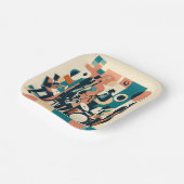 Mid Century Jazz Age Sextett Pappteller (Gewinkelt)