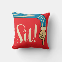 Mid- Century Jazzy Pointing Hand/Finger Manicule Kissen