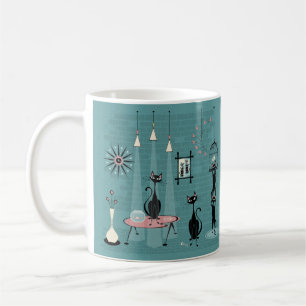 Mid Century Kitty Familie Unfug ©studioxtine Kaffeetasse