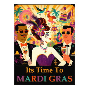 Mid Century Mardi Gras Cocktail Party Fotodruck