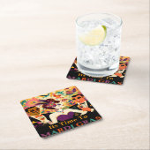 Mid Century Mardi Gras Cocktail Party Rechteckiger Pappuntersetzer (Vor Ort)